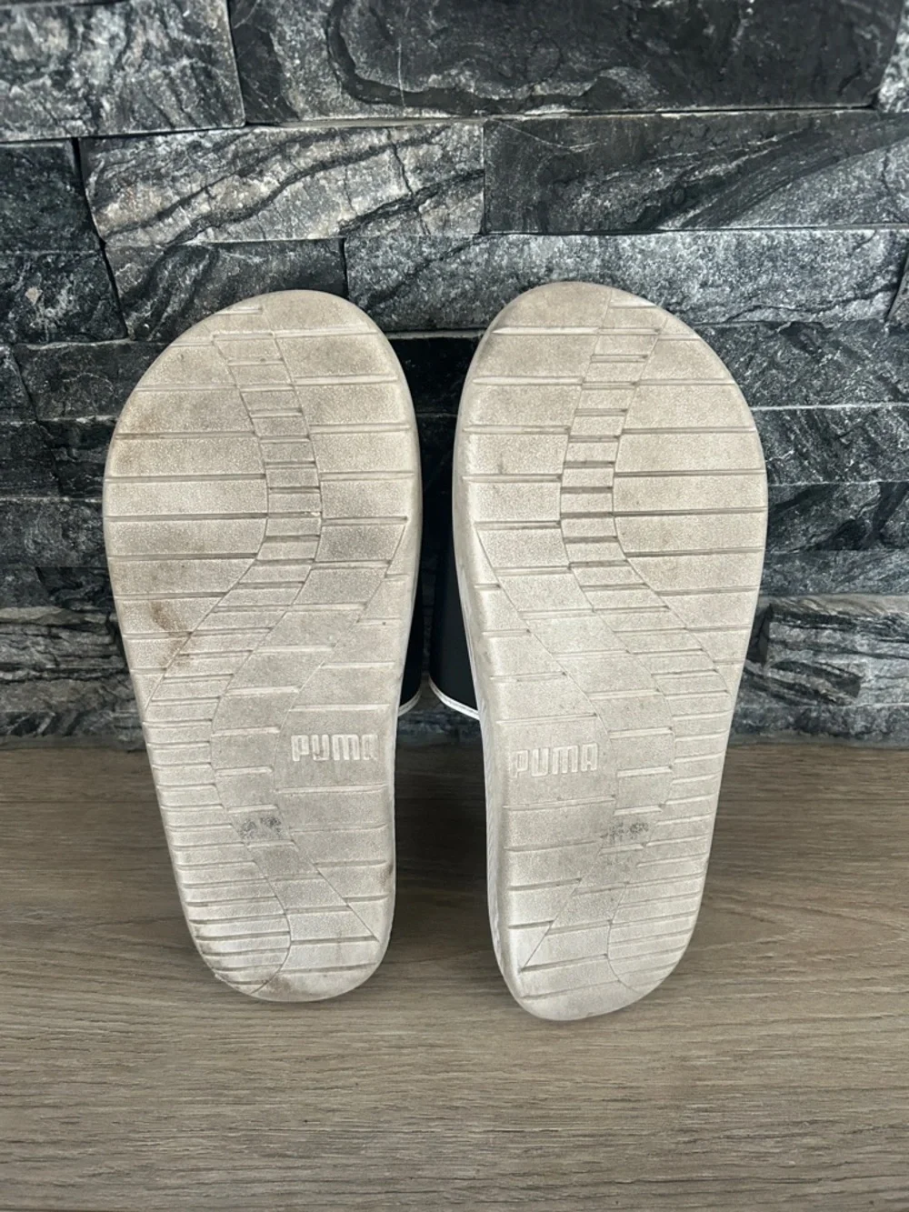 Puma Black and White Adjustable Slide Sandals‎ Size 13